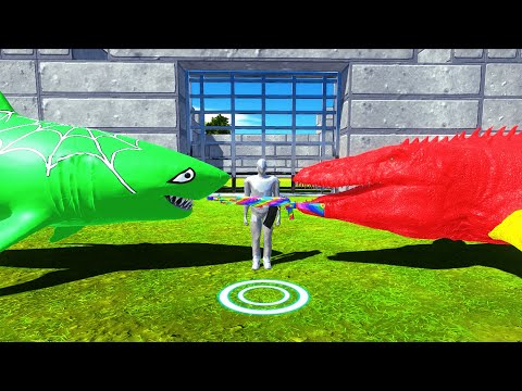 FLASH MOSASAURUS CASTLE DEATH RUN vs FPS AVATAR - Animal Revolt Battle Simulator