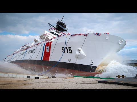 U.S Coast Guard launches 1st Heritage-class Offshore Patrol Cutter 'USCGS Argus'
