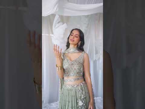 Lime Green Georgette Sequin embroidery Semi-Stitched Lehenga choli & Dupatta