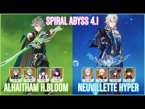 C1 Alhaitham Hyperbloom & C0 Neuvillette Hypercarry | NEW Spiral Abyss 4.1 | Genshin Impact