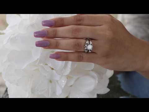 0.42 Ct. Black and White Stone Prong Set Round Chevron Ring Guard - TwoBirch BK1-GUARD-0002-WG-G