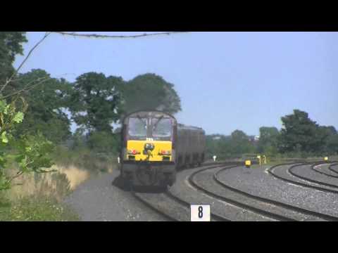 Irish Rail 201 loco 209 + mk4 set 4006 pass Stacumny Bridge