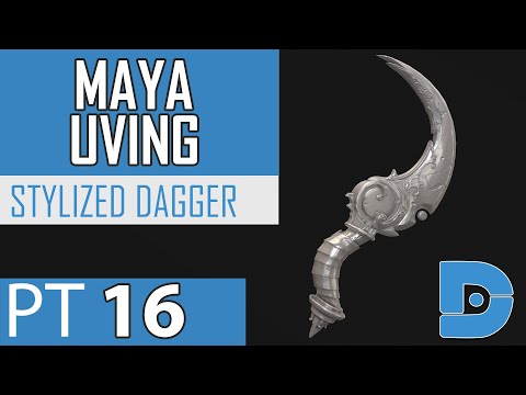 UVing in Maya - Stylized Dagger - PT. 16