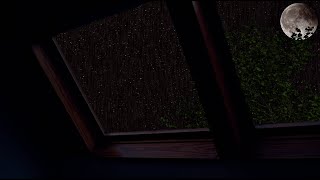 다락방 창문에 내리는 빗소리 | 포근한 달빛과 함께 듣는 숙면 빗소리