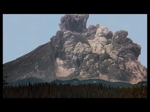 Mount St. Helens Eruption. The Gary Rosenquist, AI interpolated landslide and eruption sequence.
