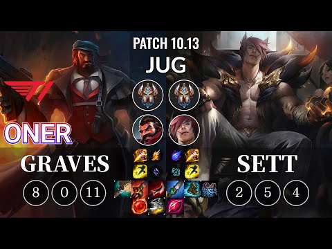 T1 Oner Graves vs Sett Jungle - KR Patch 10.13
