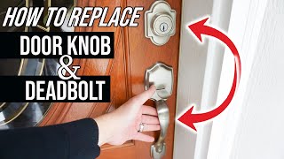 How To Replace And Install Deadbolt And Door Knob Handle Assembly (KWIKSET Handleset) | EASY DIY!
