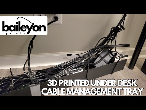 🔌 Under Desk Cable Management Tray・ STL File for 3D printing・Cults