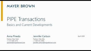 PIPE Transactions: Basics and Current Developments
