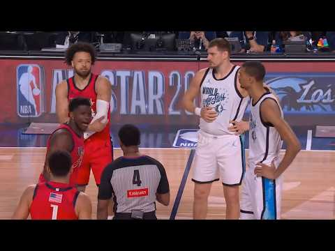 Anthony Edwards goes against Wemby in jump ball to start All Star Game 😂