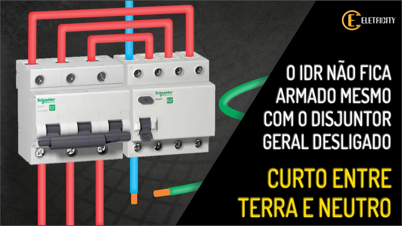 O IDR NÃO FICA ARMADO MESMO COM O DISJUNTOR GERAL DESLIGADO – CURTO ENTRE TERRA E NEUTRO.