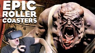 THOSE FREAKIN' ZOMBIES COOKED ME ALIVE!!!! - Epic Roller Coasters (Dread Blood & Rock Falls) [VR]
