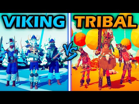 TRIBAL WARRIORS vs COLD VIKING TEAM - Totally Accurate Battle Simulator | TABS
