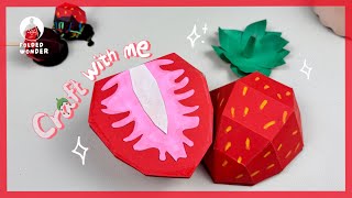 🍓DIY Strawberry Tutorial | Free Template | 3D Papercraft