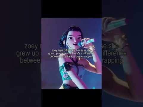 The difference in their rap is crazy 🤭 #kpopdemonhunters #huntrix #zoey #babysaja #fypviralシ #trend