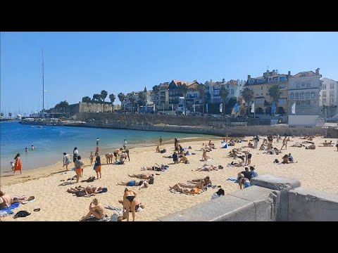 CASCAIS BEACH PORTUGAL WALKING TOUR 4K ASMR