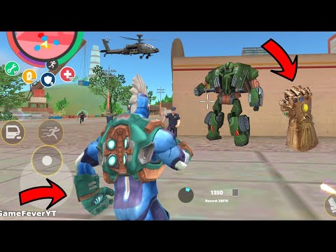 Rope Hero: Vice Town (Rope Hero with Heavy Thanos Hand) Rope Hero Fight Robots - Android Gameplay HD