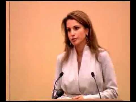 Queen Rania speaks at the launch of Education for Employment