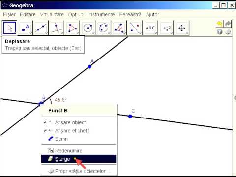 GeoGebra lectia 5. Masura unui unghi. Constructia unui unghi cu o masura data