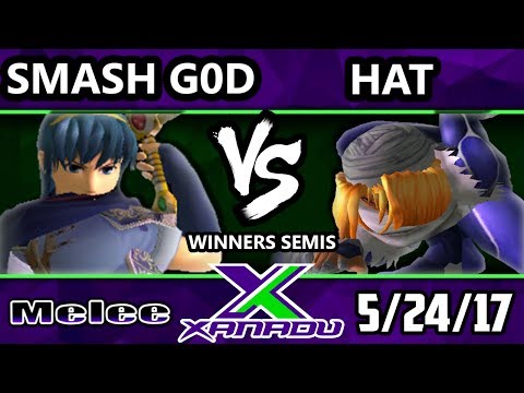 S@X 203 - Smash G0d (Marth) Vs. Hat (Captain Falcon, Sheik) - Smash Melee Winners Semis - SSBM