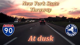 New York State Thruway at dusk
