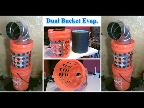 DIY Evap Air Cooler! - Dual-Bucket Evap Cooling Tower! - Awesome Air Cooler!! - can be solar powered