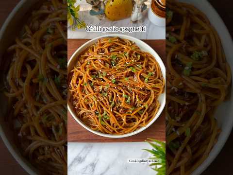 Quick & easy chilli  garlic spaghetti recipe | Easy snacks recipe #pastarecipe  #ytviral #ytshort