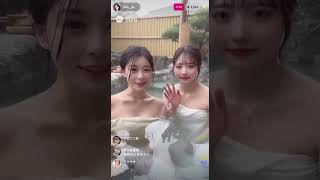 綺麗目な女性2人で温泉からライブしてまーす #sora2 #生成AI