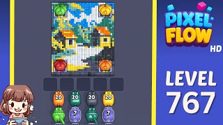 Pixel Flow Level 767 Solution Walkthrough