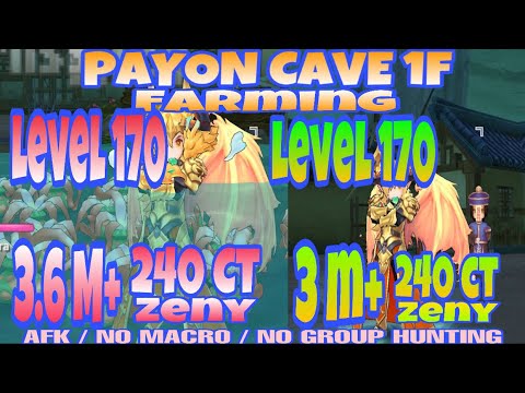 RAGNAROK M ZENY FARMING 3.6M++ LEVEL 170 MULTI JOB AT PAYON CAVE 1F (ALT One of the Best Spot)
