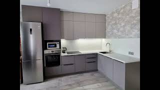 Угловая коричневая кухня в стиле хай-тек Проект 158 фото 3