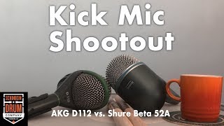 Video thumbnail for Kick Mic Shootout: AKG D112 vs  Shure Beta 52A by Schinbein Drum Co