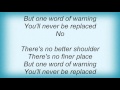 Kt Tunstall - No Better Shoulder Lyrics
