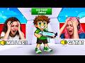 Fac 1v2 cu Cele Mai TOXICE FETE din ROBLOX RIVALS...