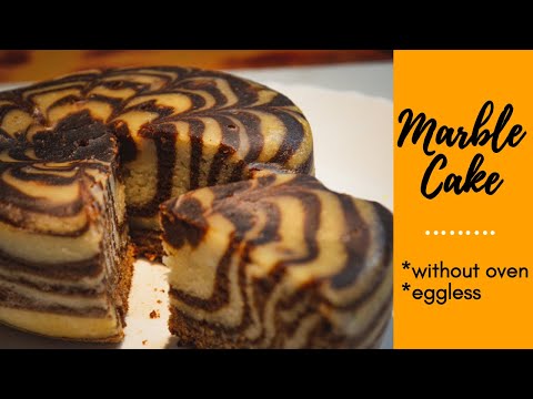 Eggless Marble Cake Recipe | Eggless & Without oven cake on saucepan | Easy Feast  by Surekha