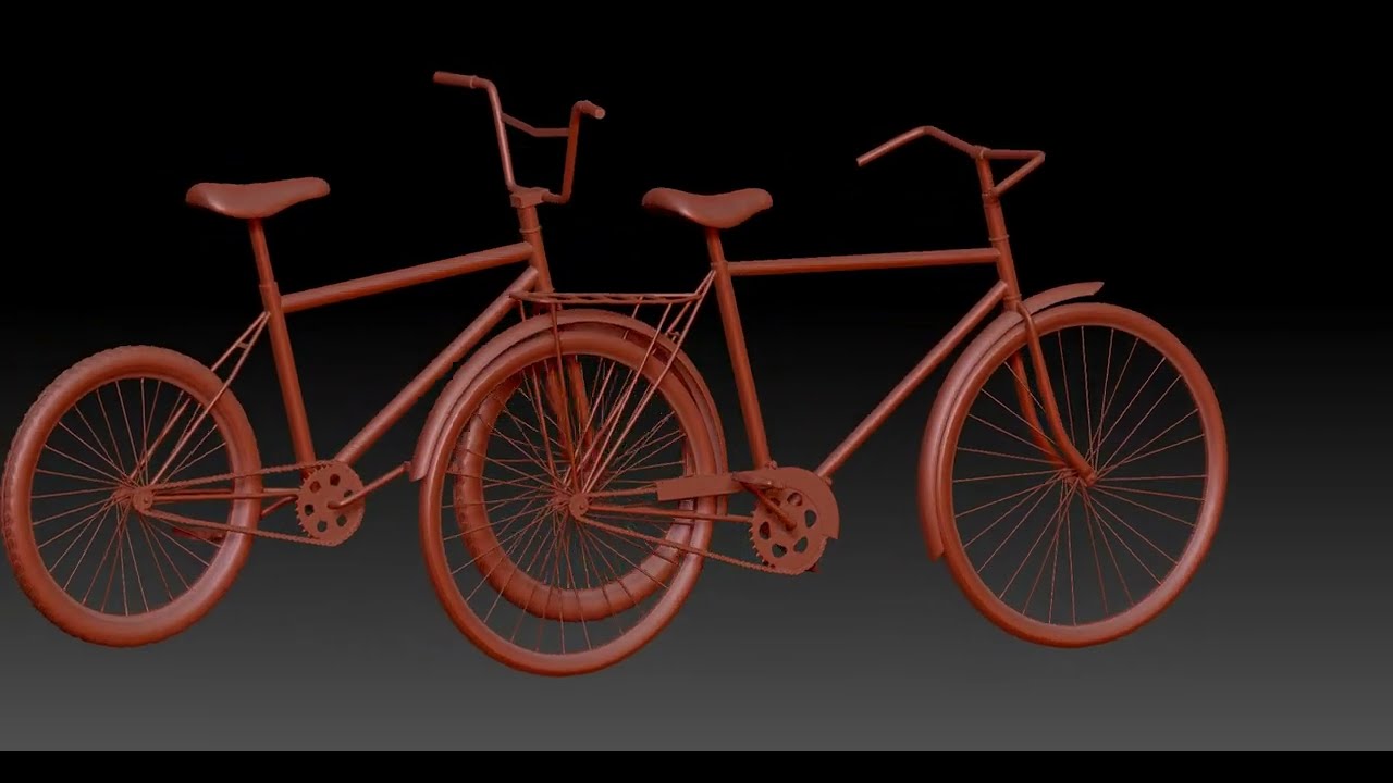 Two low poly bikes 3D Model