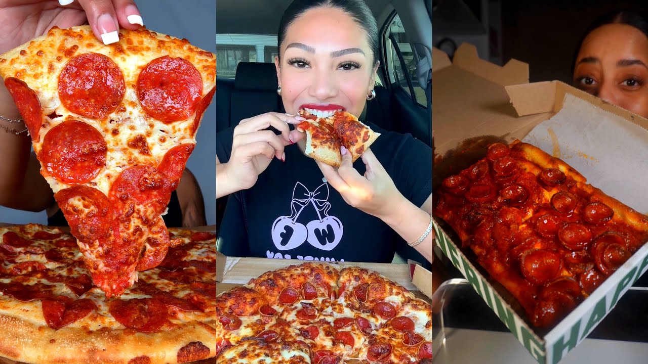 TIKTOK Pizza Mukbang Compilation | Viral Domino’s Pizza, Prince Street Pizza, Little Ceasars & More!