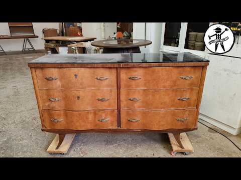 Restoring a design dresser, under the paint a grain never SEEN