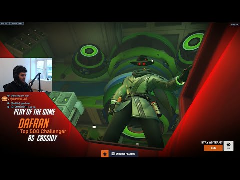POTG! HUGE BUFF CASSIDY! DAFRAN INSANE CASSIDY WITH NEW EPICK SKIN OVERWATCH 2 SEASON 3 GAMEPLAY