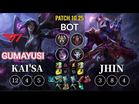 T1 Gumayusi Kai'Sa vs Jhin Bot - KR Patch 10.25