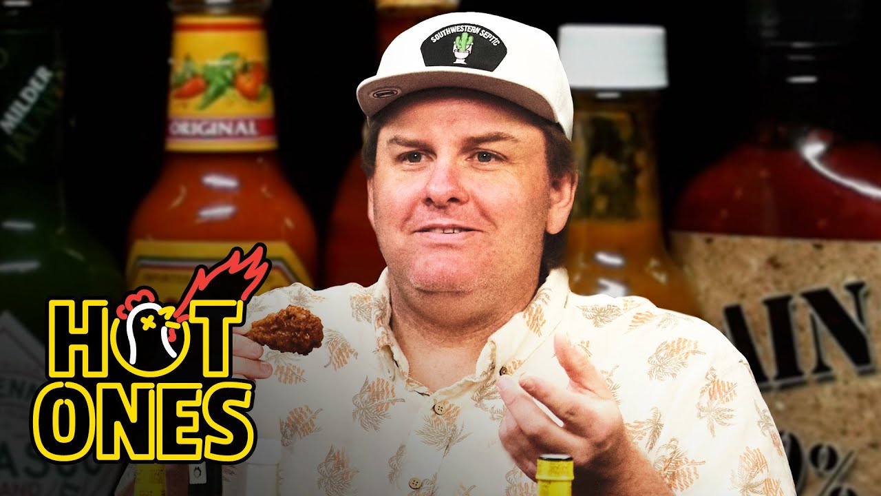 Tim Dillon Helps Himself to More Milk While Eating Spicy Wings | Hot Ones
