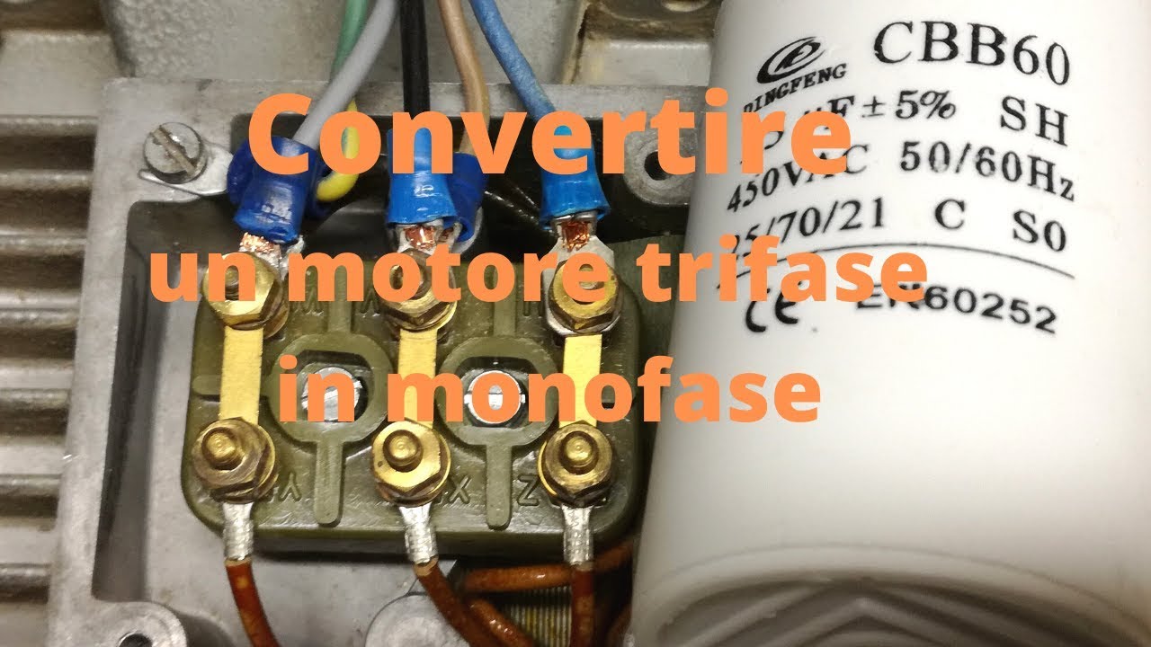 Convertire un motore trifase in monofase