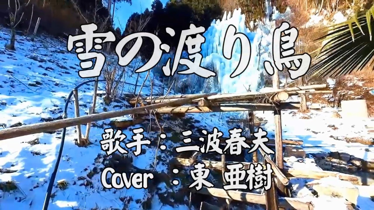 東あき 아즈마 아키「雪の渡り鳥」十年前の歌声 三波春夫 歌詞付 Cover by AKI AZUMA ドローン空撮
