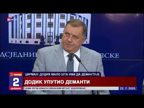 Dodik uputio demanti slovenačkom portalu "Necenzurisano"