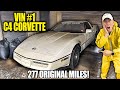 VIN 1 C4 Corvette With 277 Original Miles First Wash In 30 Years Satisfying Restoration