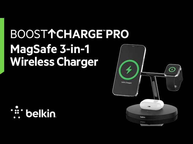 Belkin BOOST↑CHARGE PRO MagSafe 3-in-1 Wireless Charger - Black