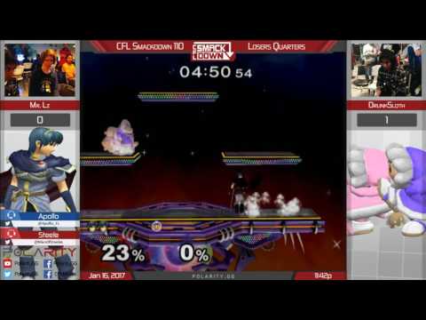 CFL Smackdown 110 Melee - MrLz (Marth) vs Drunksloth (ICs) - Losers Quarters