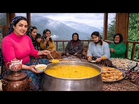  Village Life in Northern Iran | Traditional Grandma’s Dessert ,Oil Bread & Planting Herbs 