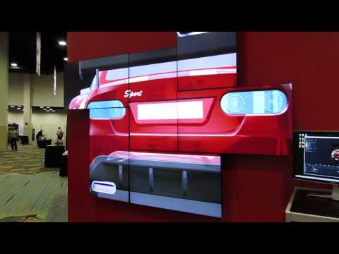 Mitsubishi Play-Out software driving an AMD FirePro Eyefinity 6-display display wall