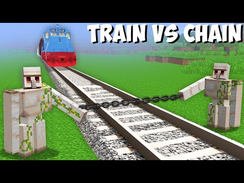 How to stop SUPER TRAIN in Minecraft ? GOLEMS vs TRAIN !